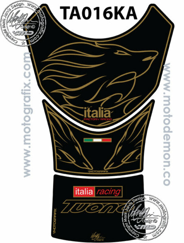 MOTOGRAFIX Tank Pad 3pcs Black/or Aprilia Tuono