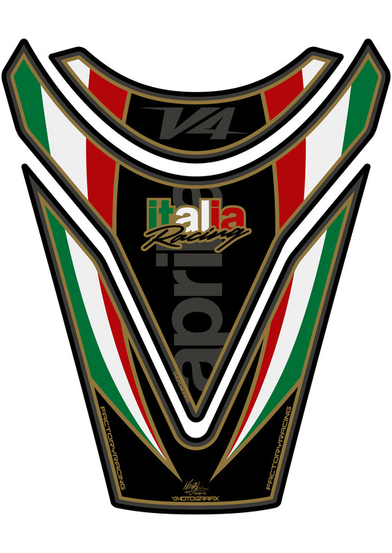 MOTOGRAFIX Tank Pad 3pcs Black Aprilia Tuono R