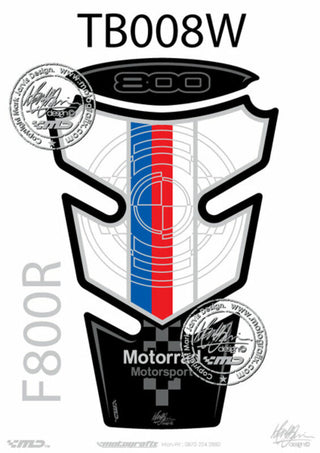 MOTOGRAFIX Tank Pad 2pcs Blue/Red/White BMW F800R