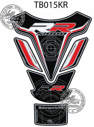 MOTOGRAFIX Tank Pad 5pcs Black/Red/White Motorrad Motorsports RR BMW S1000RR