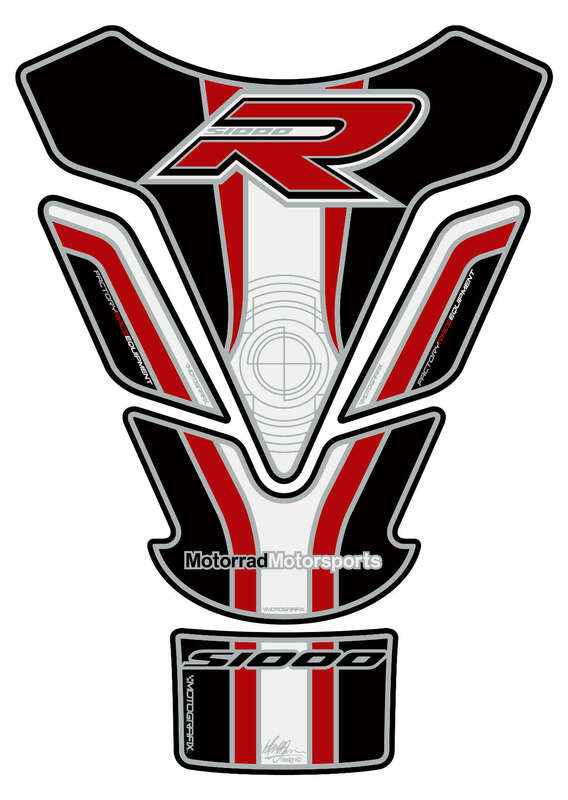 MOTOGRAFIX Tank Pad 4pcs Black/Red BMW S1000R