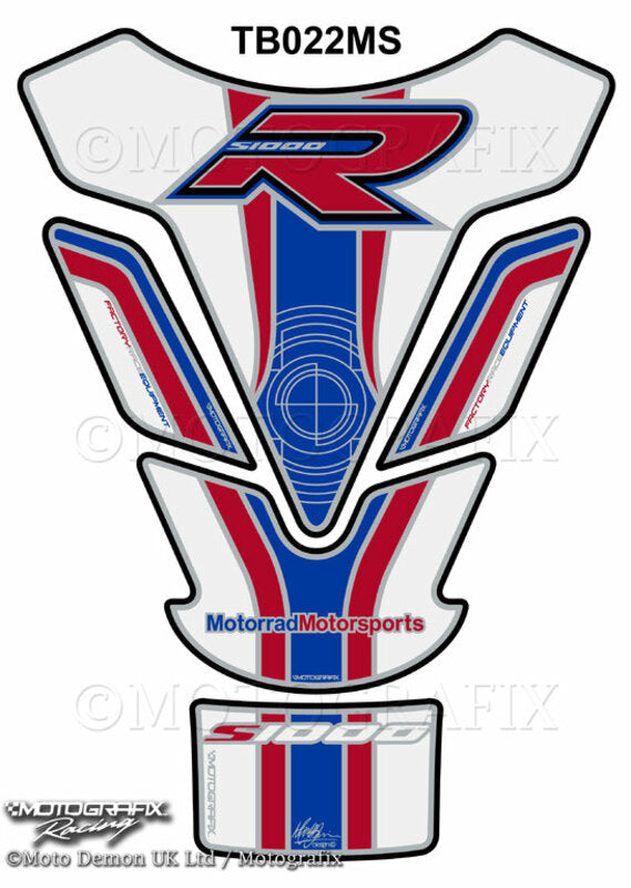 MOTOGRAFIX Tank Pad 5pcs White/Blue/Red BMW S1000R