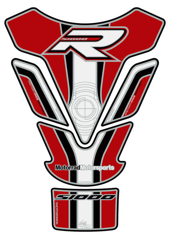 MOTOGRAFIX Tank Pad 4pcs White/Red BMW S1000R