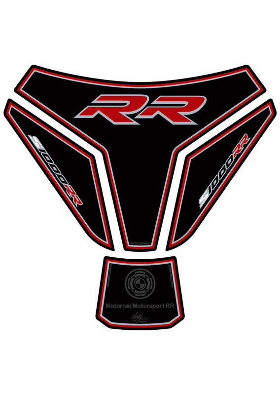 MOTOGRAFIX Tank Pad 4pcs Black/Red BMW S1000RR