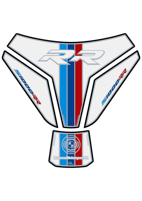 MOTOGRAFIX Tank Pad 4pcs Motorrad Sport White BMW S1000RR