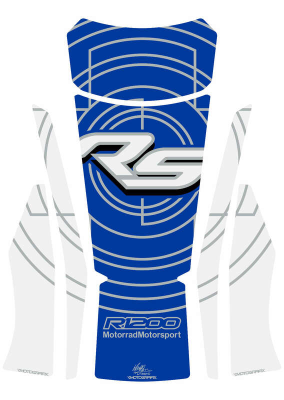 MOTOGRAFIX Tank Pad 4pcs White/Blue BMW R 1200 RS