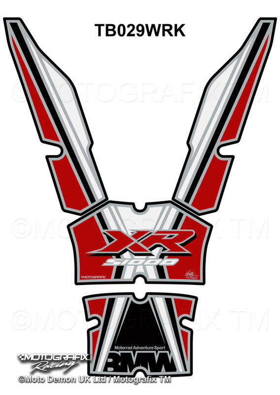 MOTOGRAFIX Tank Pad White/Red/Black BMW S1000XR