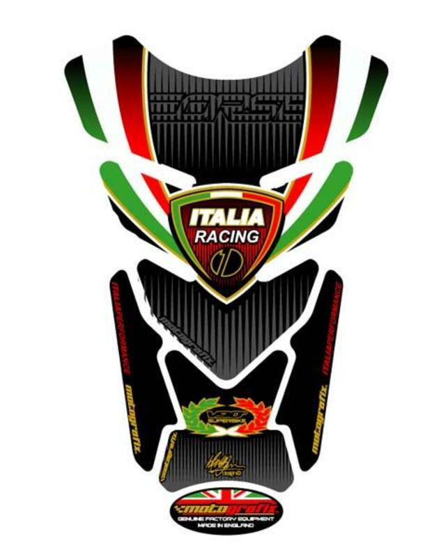 MOTOGRAFIX Tank Pad 4pc Black Tricolour Ducati