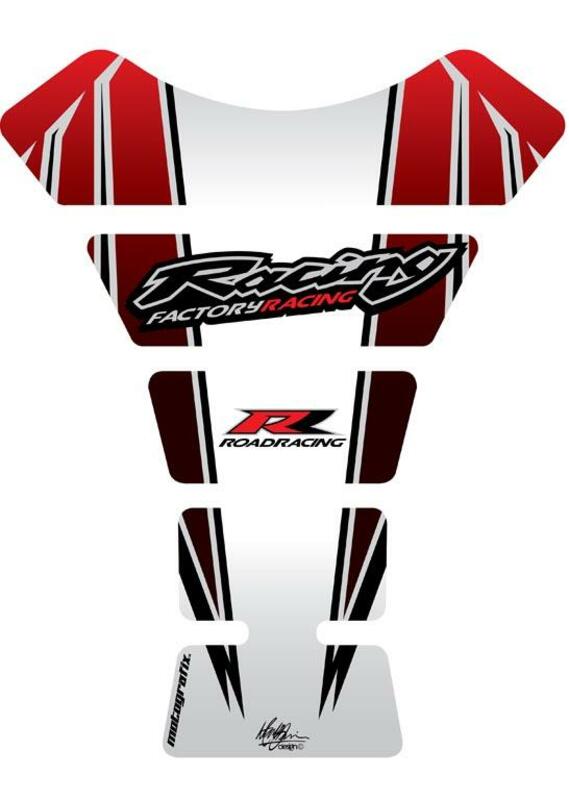 MOTOGRAFIX Tank Pad 5pcs White Red Honda CBR
