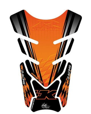 MOTOGRAFIX Tank Pad 4pcs Black/Orange Kawasaki