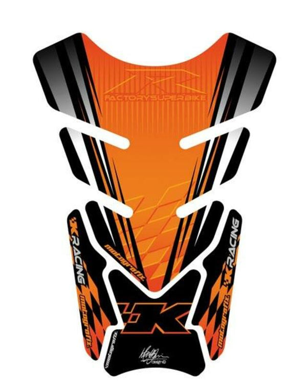 MOTOGRAFIX Tank Pad 4pcs Black/Orange Kawasaki