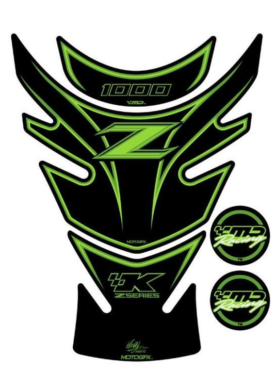 MOTOGRAFIX Tank Pad 3pcs Green Kawasaki Z1000