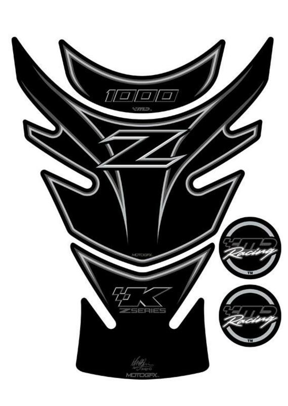 MOTOGRAFIX Tank Pad 3pcs Black Kawasaki Z1000