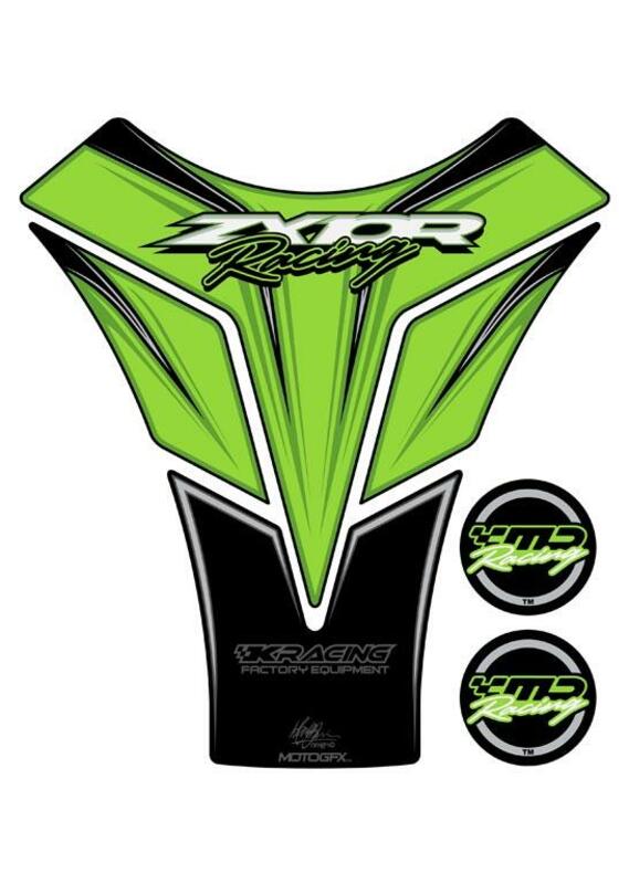 MOTOGRAFIX Tank Pad 4pcs Green Kawasaki ZX10R