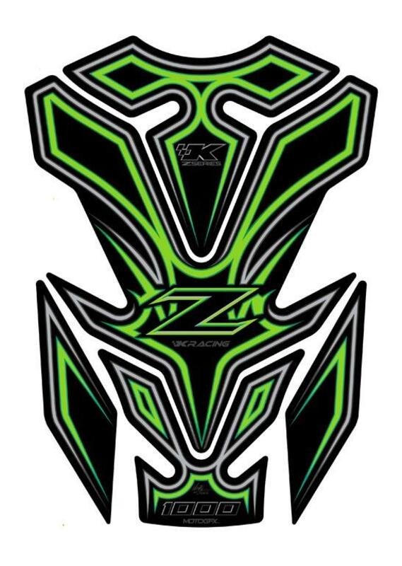 MOTOGRAFIX Tank Pad 5pcs Green Kawasaki Z1000SX