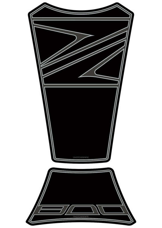 MOTOGRAFIX Tank Pad 2pcs Black Kawasaki Z800/800E