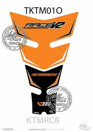 MOTOGRAFIX Tank Pad 2pcs Orange/Black KTM RC8