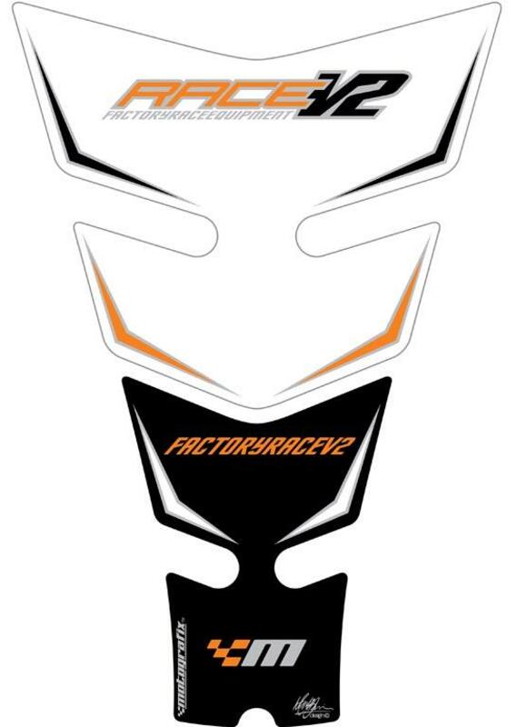 MOTOGRAFIX Tank Pad 2pcs White Factory KTM RC8