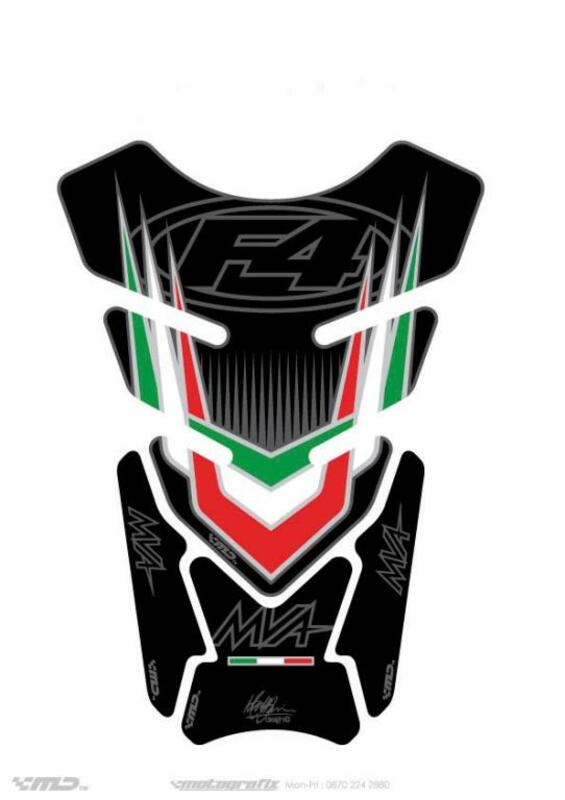 MOTOGRAFIX Tank Pad 4pcs Black MV Agusta
