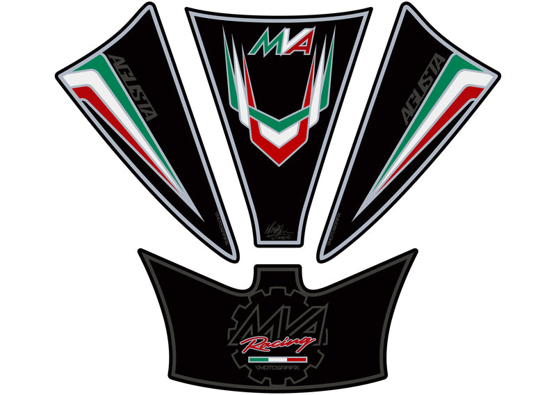 MOTOGRAFIX Tankpad 3-teilig Schwarz MV Agusta F3 800 