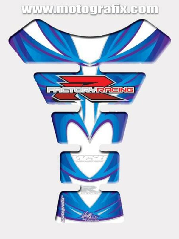 MOTOGRAFIX Tank Pad 1pc White/Blue Suzuki - 1060432