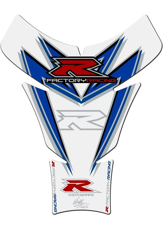 MOTOGRAFIX Tank Pad 1pc White/Red/Blue Suzuki GSXR