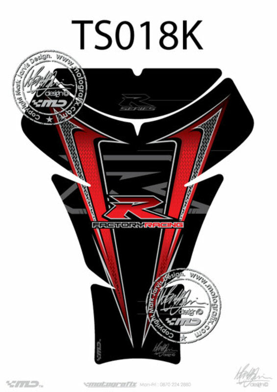 MOTOGRAFIX Tank Pad 2pcs Black/Red Suzuki GSXR