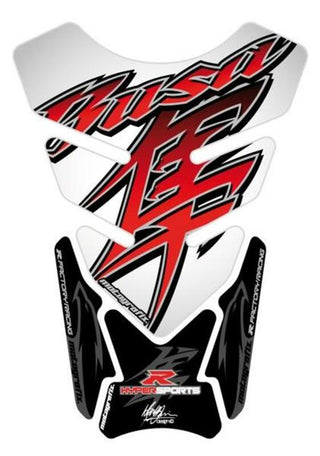 MOTOGRAFIX Tank Pad 4pcs White/Red/Black Suzuki