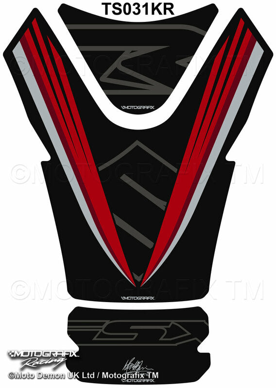 MOTOGRAFIX Tank Pad Black/Red Suzuki GSX-R1000