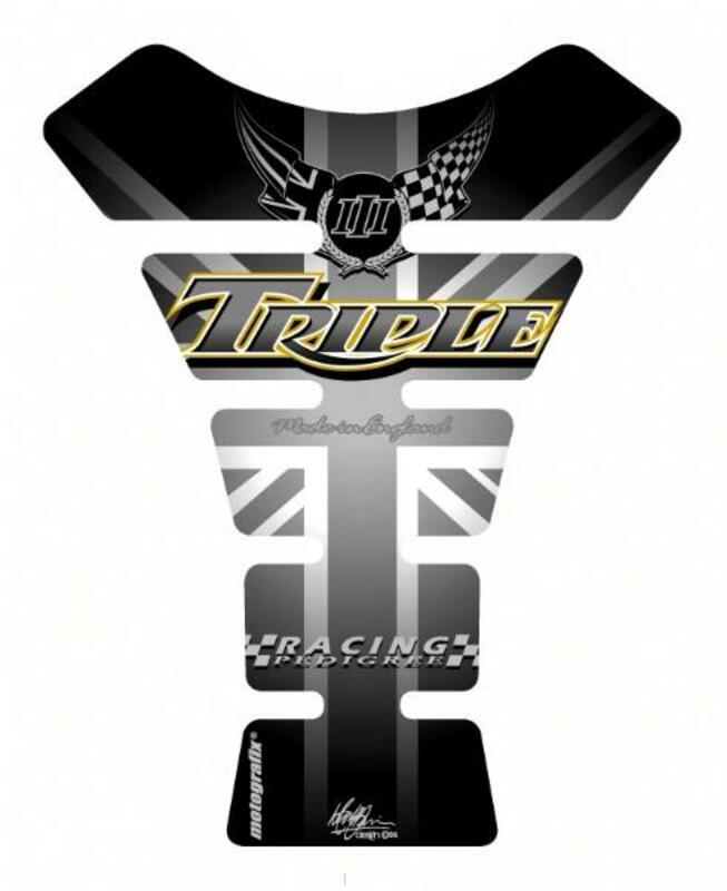 MOTOGRAFIX Tank Pad 1pc Triple Black Triumph