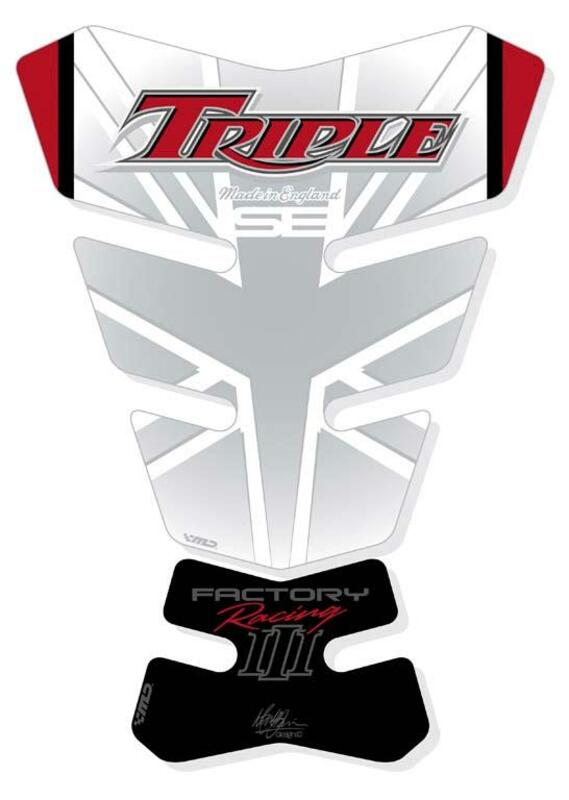 MOTOGRAFIX Tank Pad 2pcs White Triumph