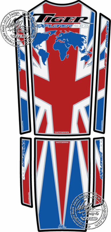 MOTOGRAFIX Tank Pad 5pcs Blue/Red Triumph Tiger 1200 Explorer