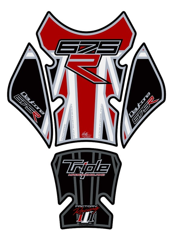 MOTOGRAFIX Tank Pad 4pcs Union Jack Red Triumph