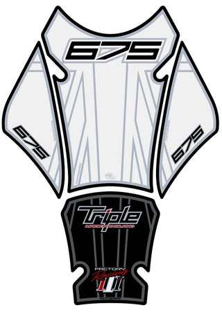 MOTOGRAFIX Tank Pad 3pcs White/Black Triumph