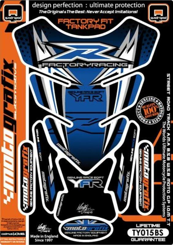 MOTOGRAFIX Tank Pad 4pcs Blue/Black/White 4pcs Yamaha