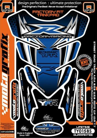 MOTOGRAFIX Tank Pad 4pcs Blue/Black/White 4pcs Yamaha
