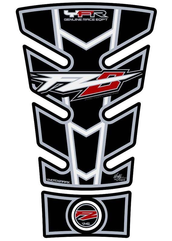 MOTOGRAFIX Tank Pad 2pcs Black Yamaha FZ8