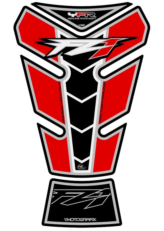MOTOGRAFIX Tank Pad 2pcs Claret/Red Yamaha FZ1