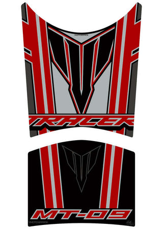 MOTOGRAFIX Tank Pad 2pcs Black/Red Yamaha MT-09 Tracer