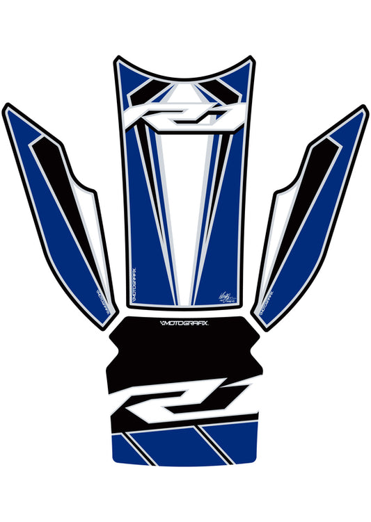 MOTOGRAFIX Tank Pad 4 pcs White/Blue Yamaha YZF-R1