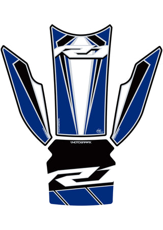 MOTOGRAFIX Tank Pad 4 pcs White/Blue Yamaha YZF-R1