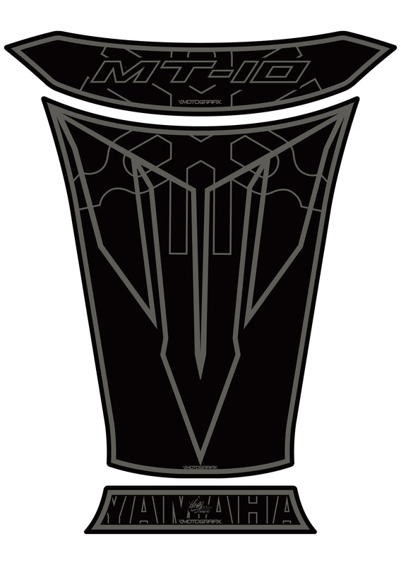 MOTOGRAFIX Tank Pad 2pcs Black Yamaha MT-10