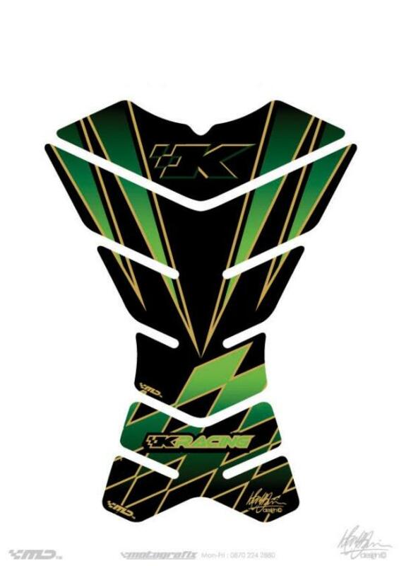 MOTOGRAFIX Tank Pad 3pcs Green Kawasaki
