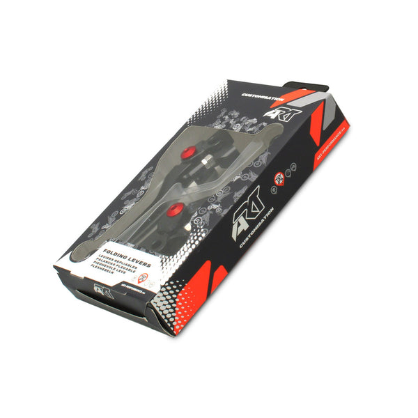 ART Foldable Levers Black/Red Screw by Pair Honda CRF250R/450R/RX
