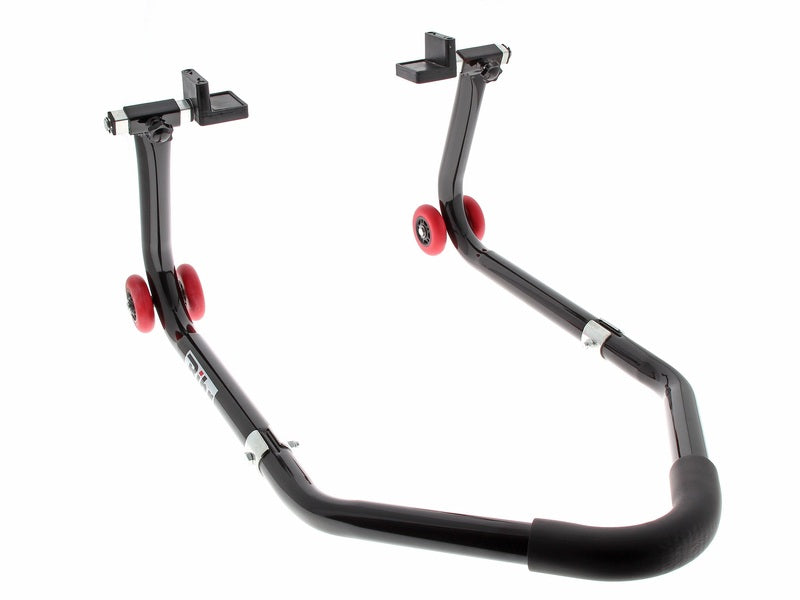 BIHR Universal Dismountable Rear Stand Lift Black with ''L'' Rubber Adapters