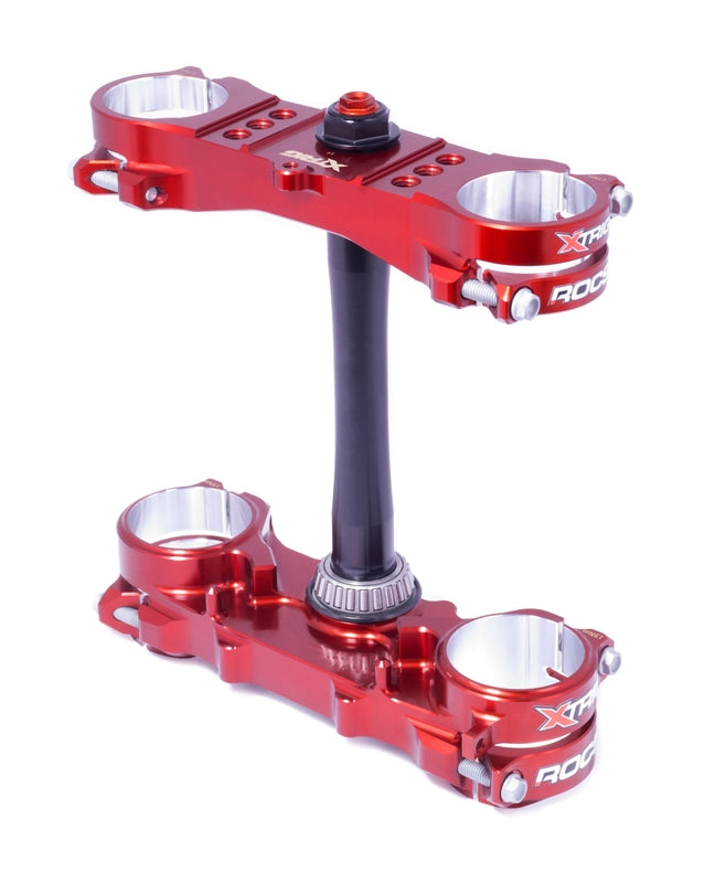 XTRIG ROCS Pro Supermotard Triple Clamp Offset Ã˜14-16mm Red Yamaha YZ250F/450F