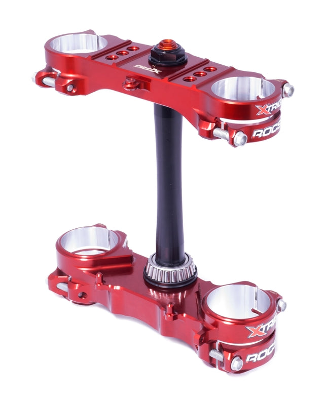 XTRIG ROCS Pro Supermotard Triple Clamp Offset Ã˜14-16mm Red Kawasaki KX450F/KX250/F