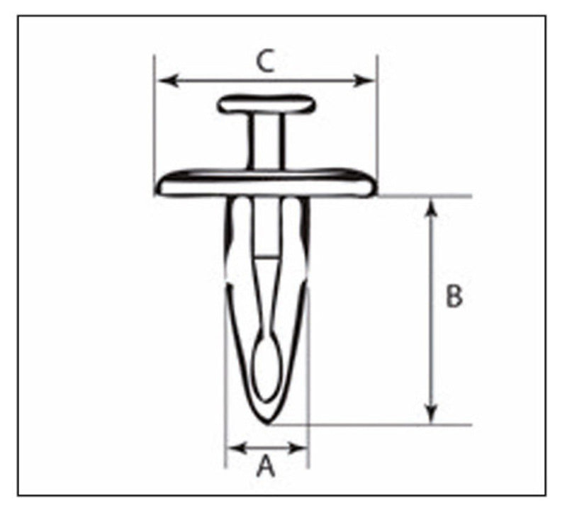BOLT M8 Nylon Rivet 10 pieces
