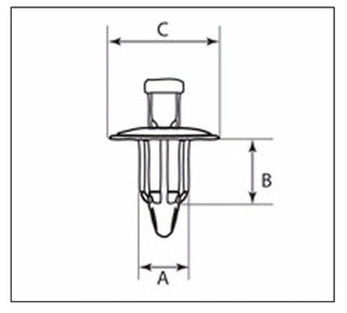 BOLT M6 Nylon Rivet 10 pieces - 1061540
