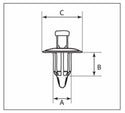 BOLT M7 Nylon Rivet 10 pieces
